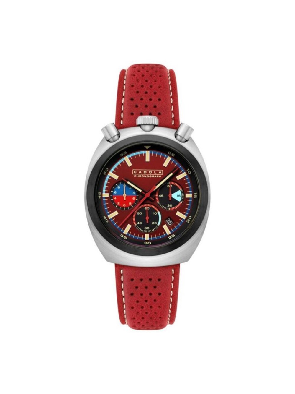 NWT Cadola Testa Di Toro Chronograph Quartz Red Dial Men's Watch
